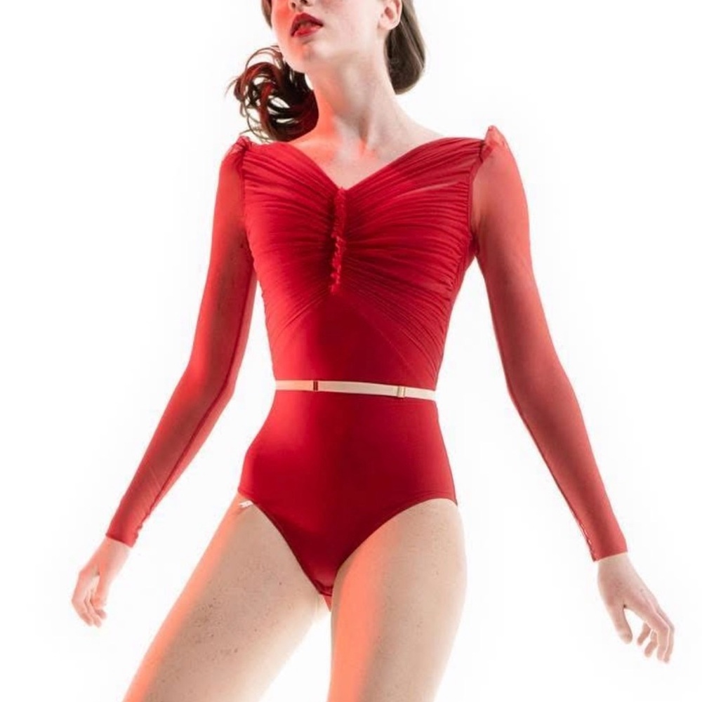 Just A Corpse- GRES Draped Leotard w/ Long Puff Sleeves